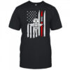 American Flag Nurse Caduceus Red Stripe Nurse Cap Healthcare Heroes T-Shirt