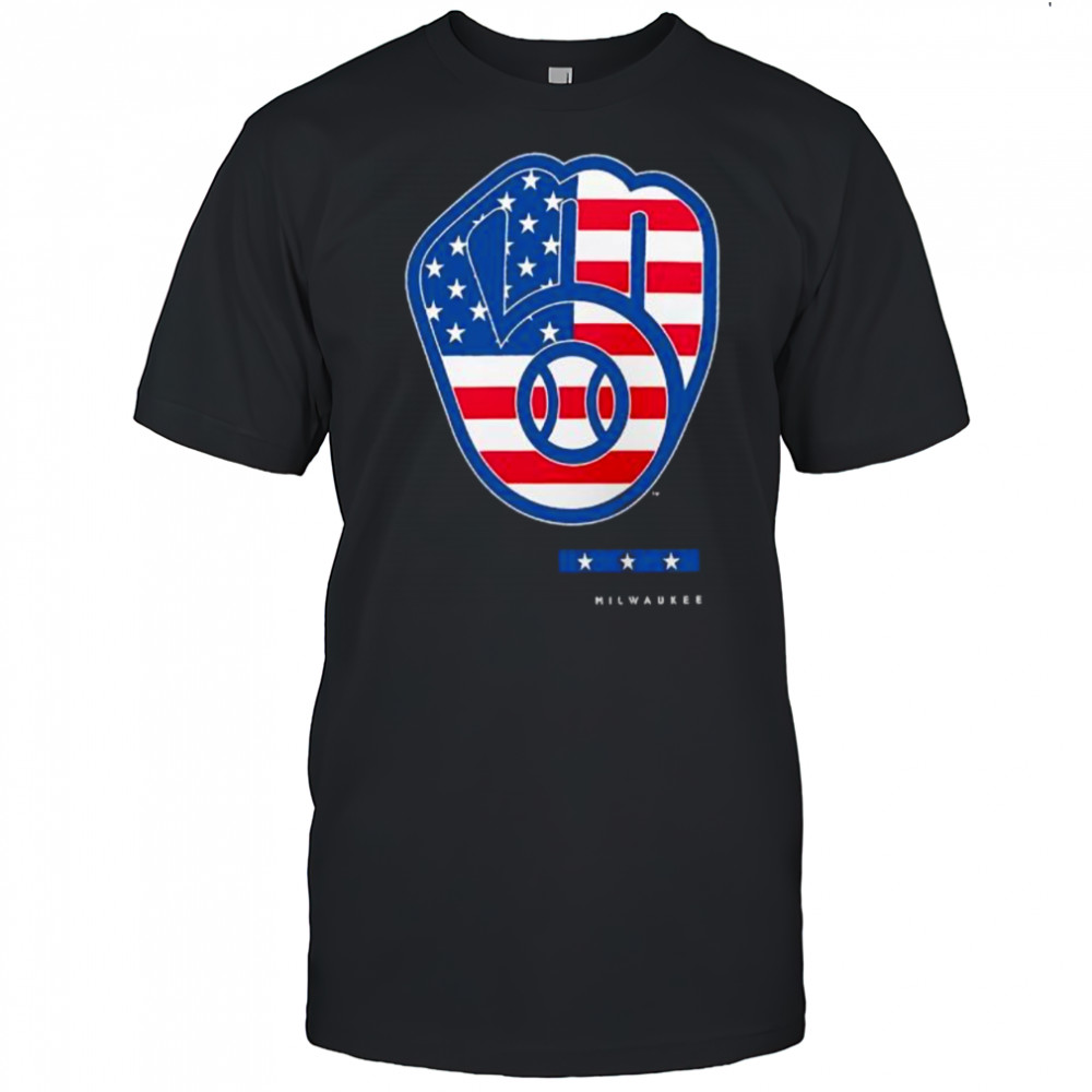 Anthracite Milwaukee Brewers Americana logo shirt