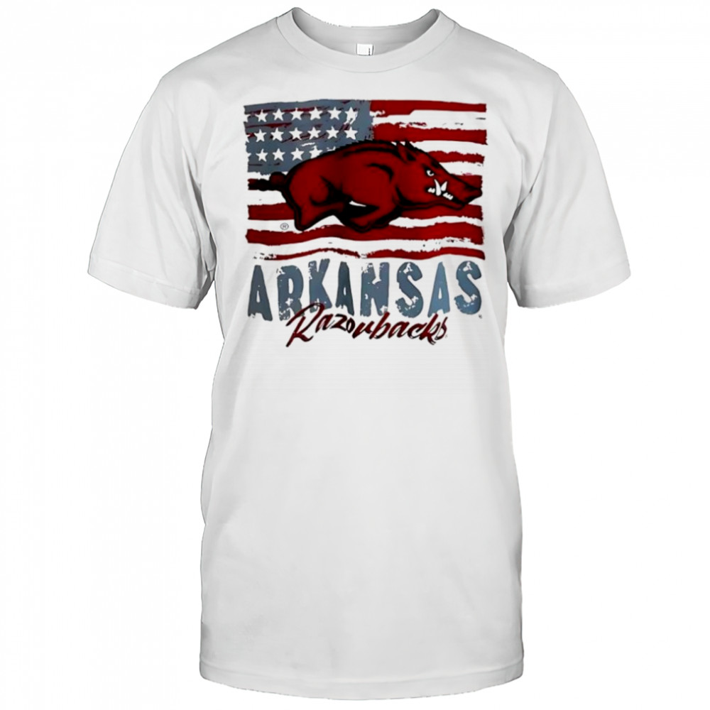 Arkansas Razorbacks football American flag shirt