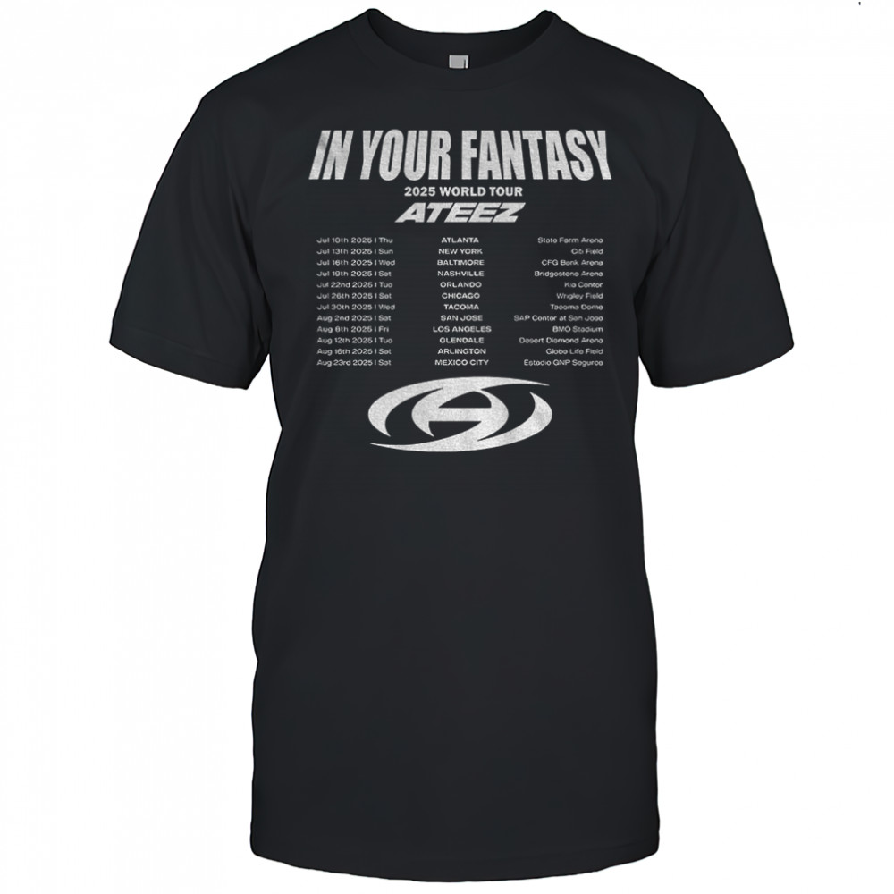 Ateez 2025 World Tour in Your Fantasy Ateez Members Kpop shirt