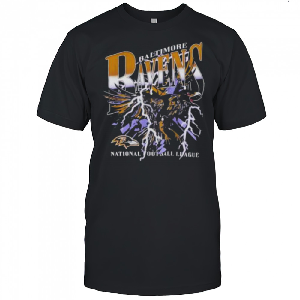 Baltimore Ravens national football league crow lighting graphic shirt