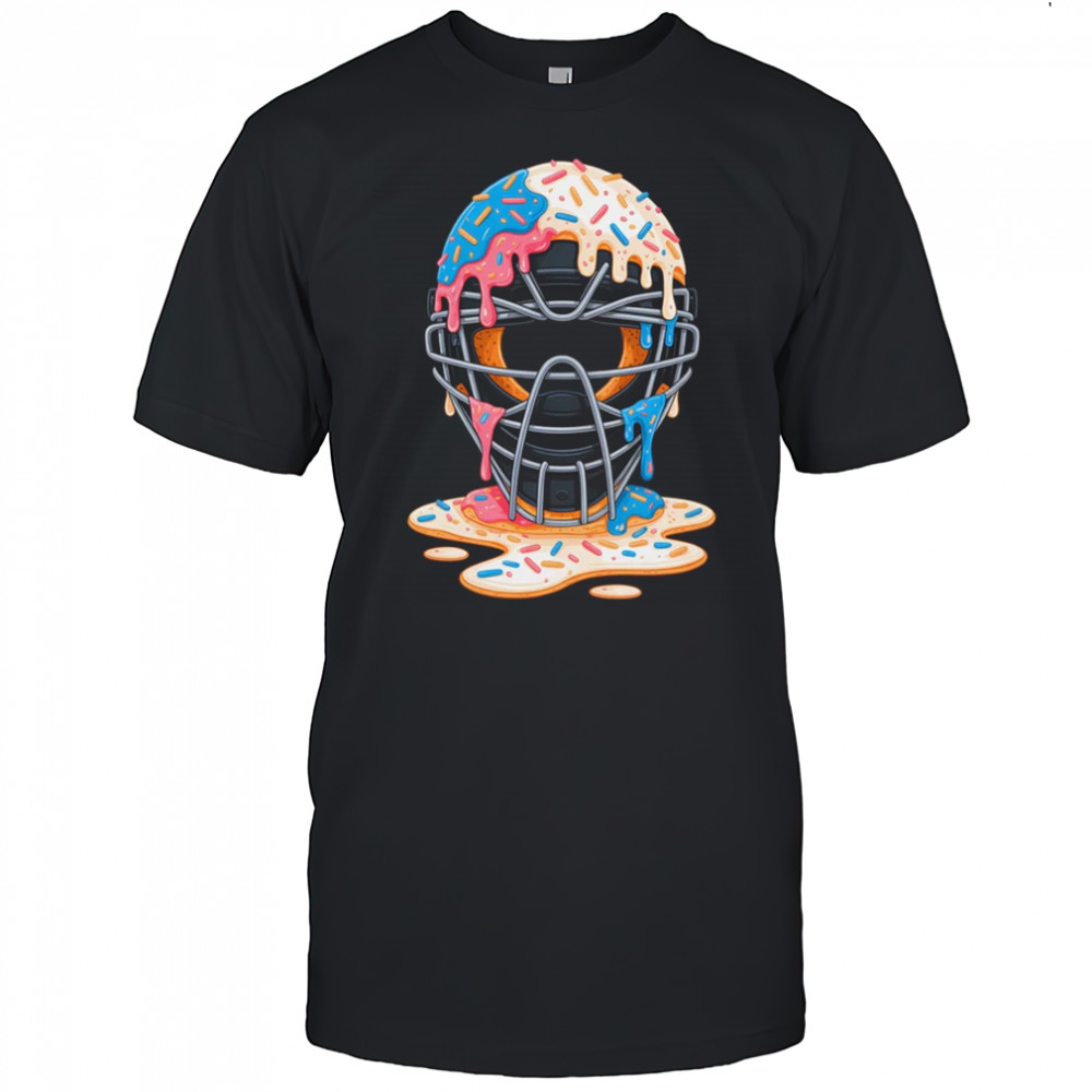 Baseball Catcher Mask Ice Cream Dripping Baseball Fan Boys shirt