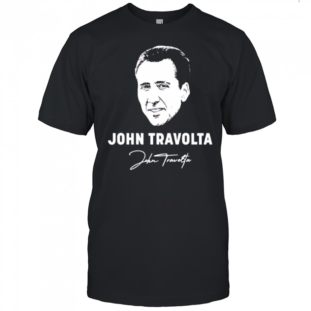 Big Head John Travolta Nicolas Cage Gradient signature shirt