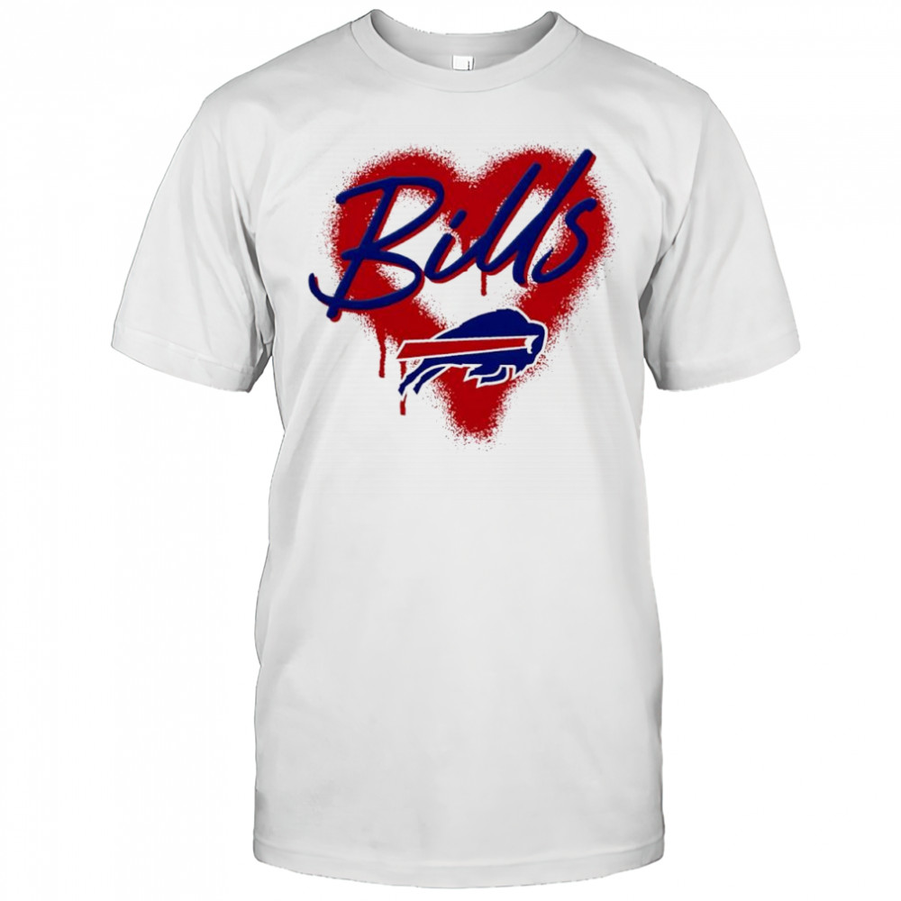 Buffalo Bills Natural Spray Heart Boxy paint shirt