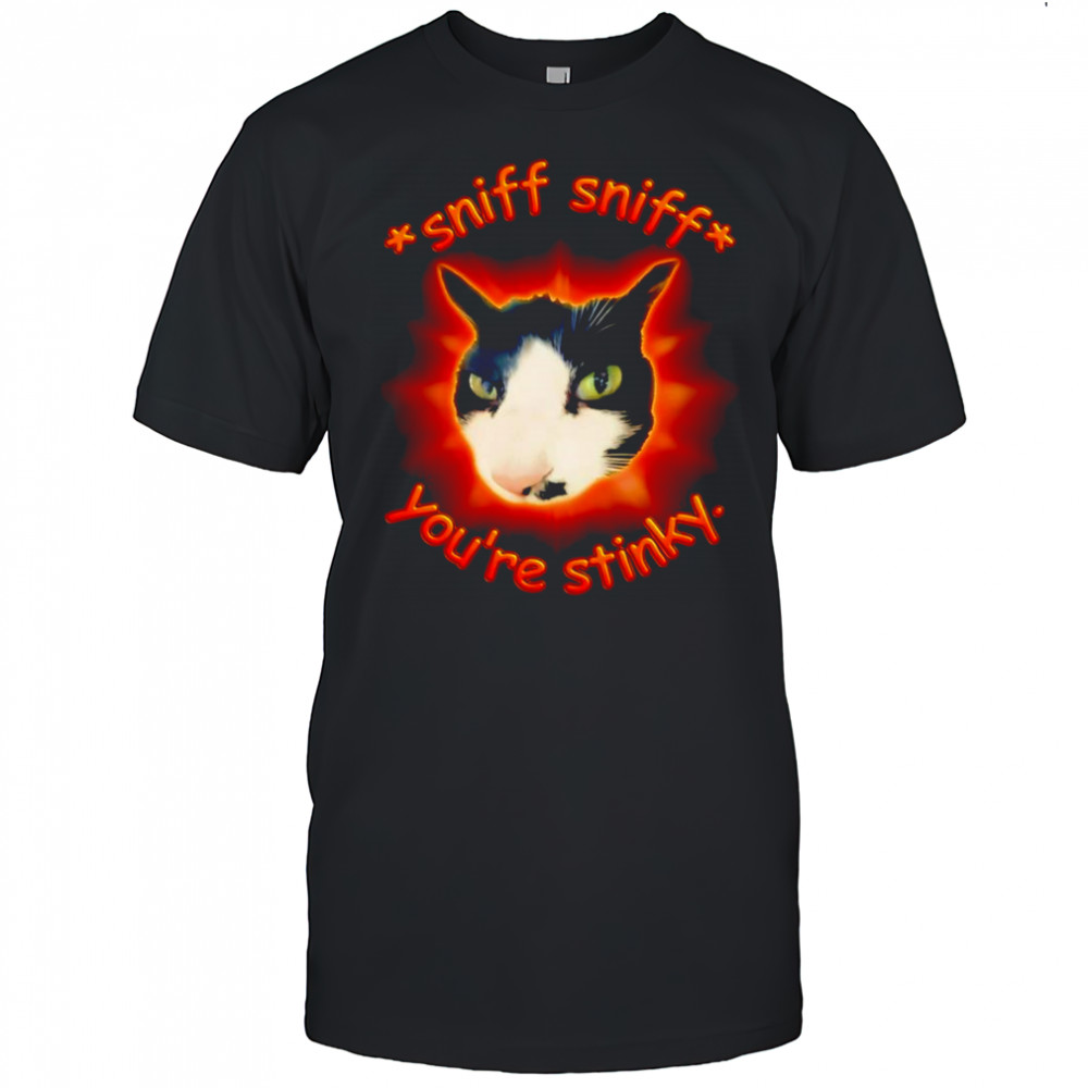 Cat sniff sniff you’re stinky shirt