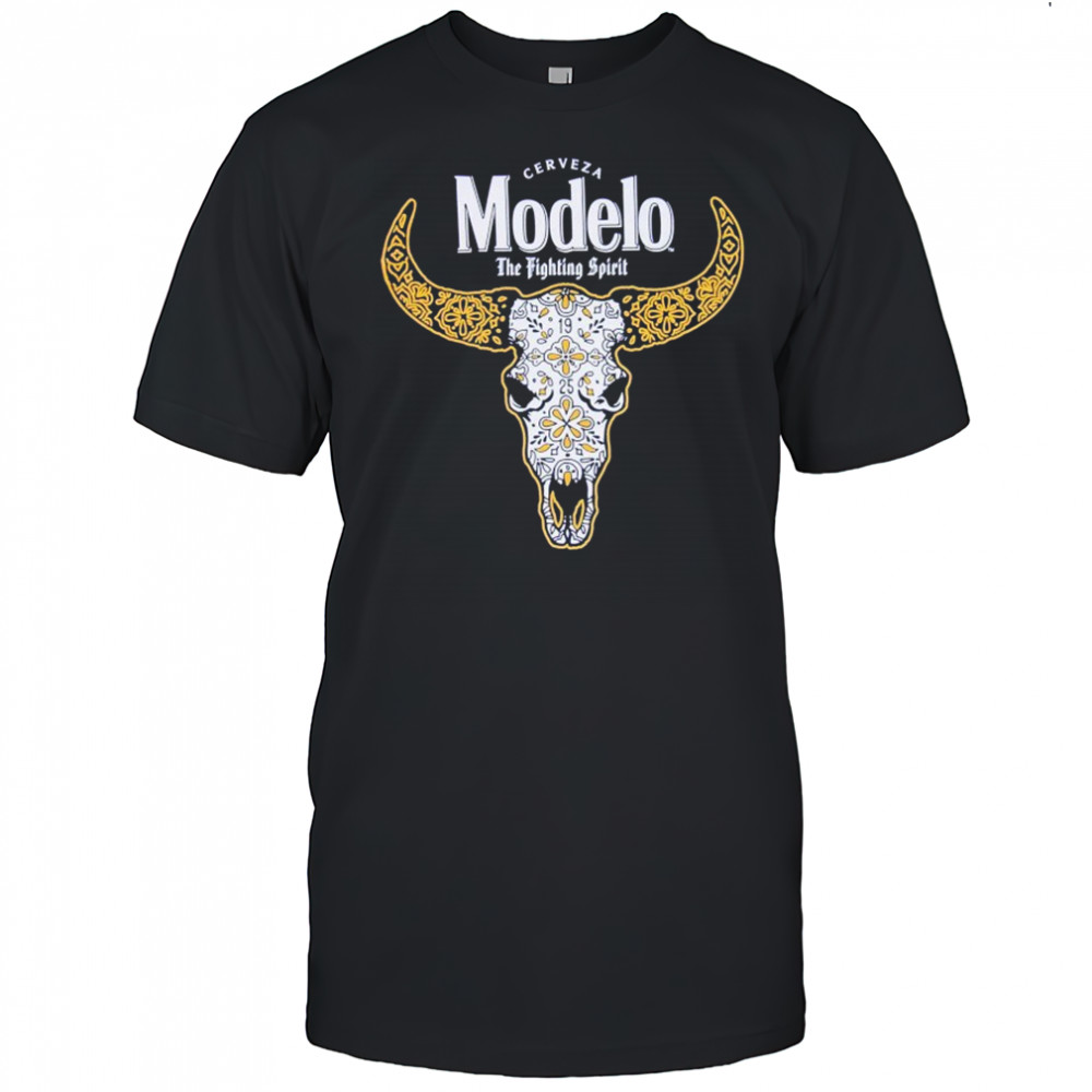 Cerveza Modelo Fighting Spirit Cow Skull T-shirt