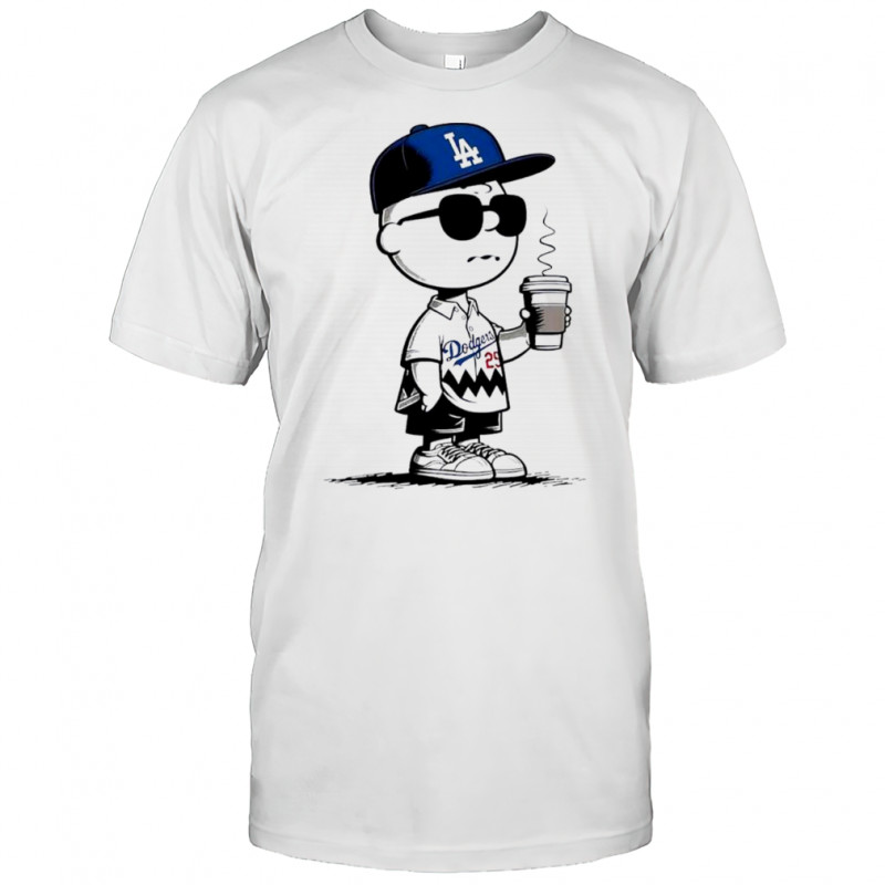 Charlie Brown Los Angeles Dodgers Cofflee T-Shirt