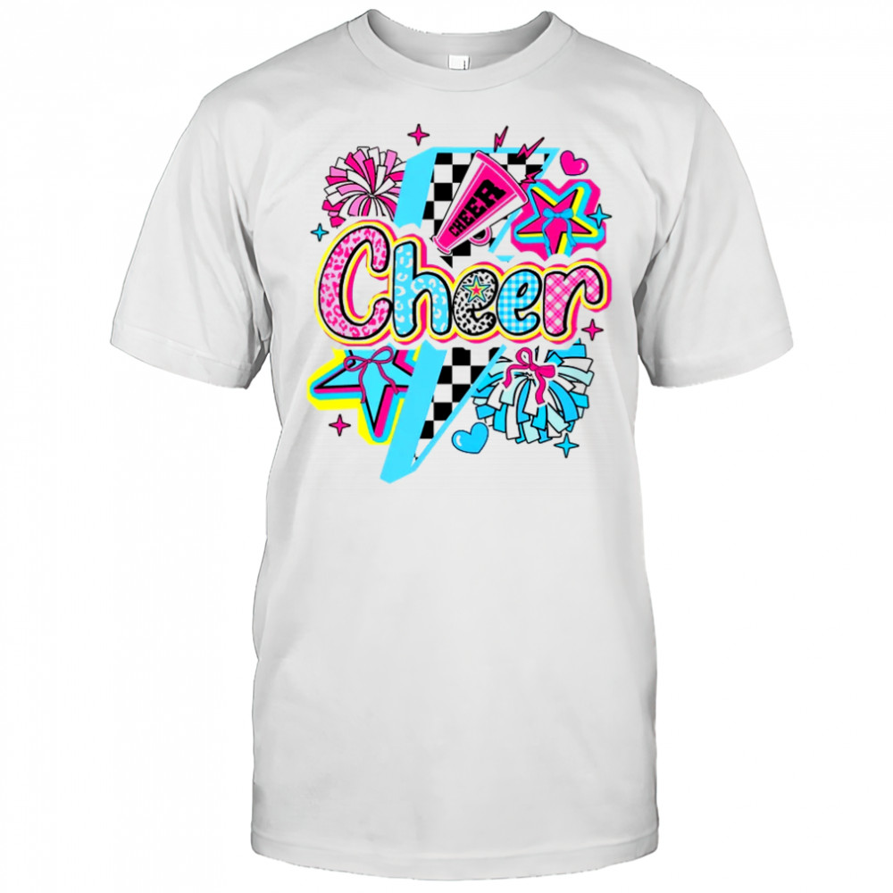 Cheer Mom Cheerleader Coquette Bow Colorful Football Season shirt
