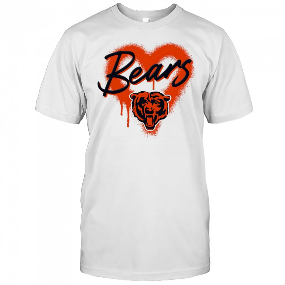 Chicago Bears Natural Spray Heart Boxy paint shirt