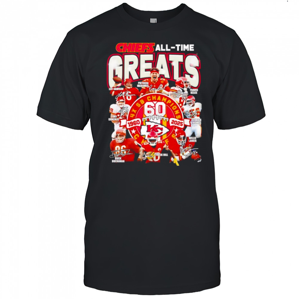 Chiefs all-time greats 1960 2025 signatures shirt