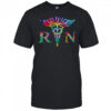 Colorful Tie-Dye RN Nurse Caduceus T-Shirt