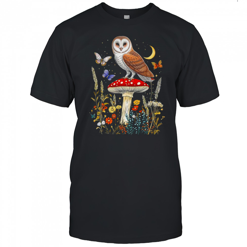 Cottagecore Owl Moon Vintage Stars Nature Cute Aesthetic shirt