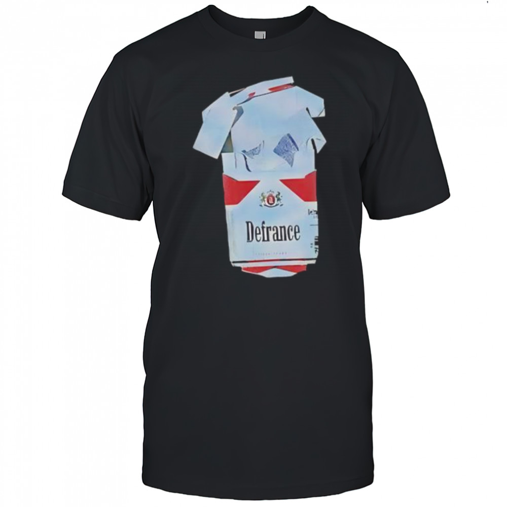 Defrance empty cigarette pack shirt