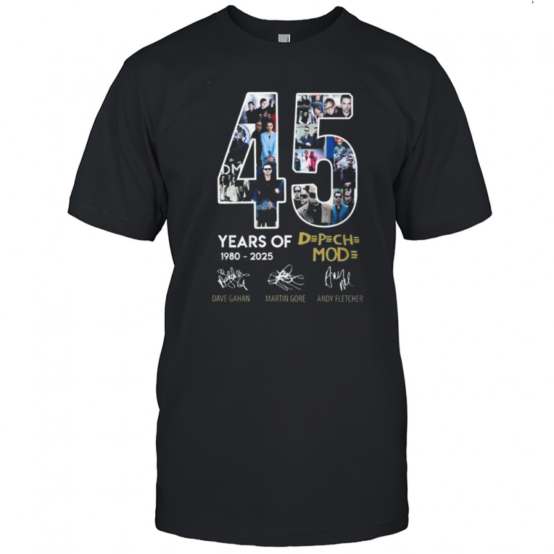 Depeche Mode Dave Gahan Martin Gore Andy Fletcher 45 Years 1980-2025 Signatures Shirt
