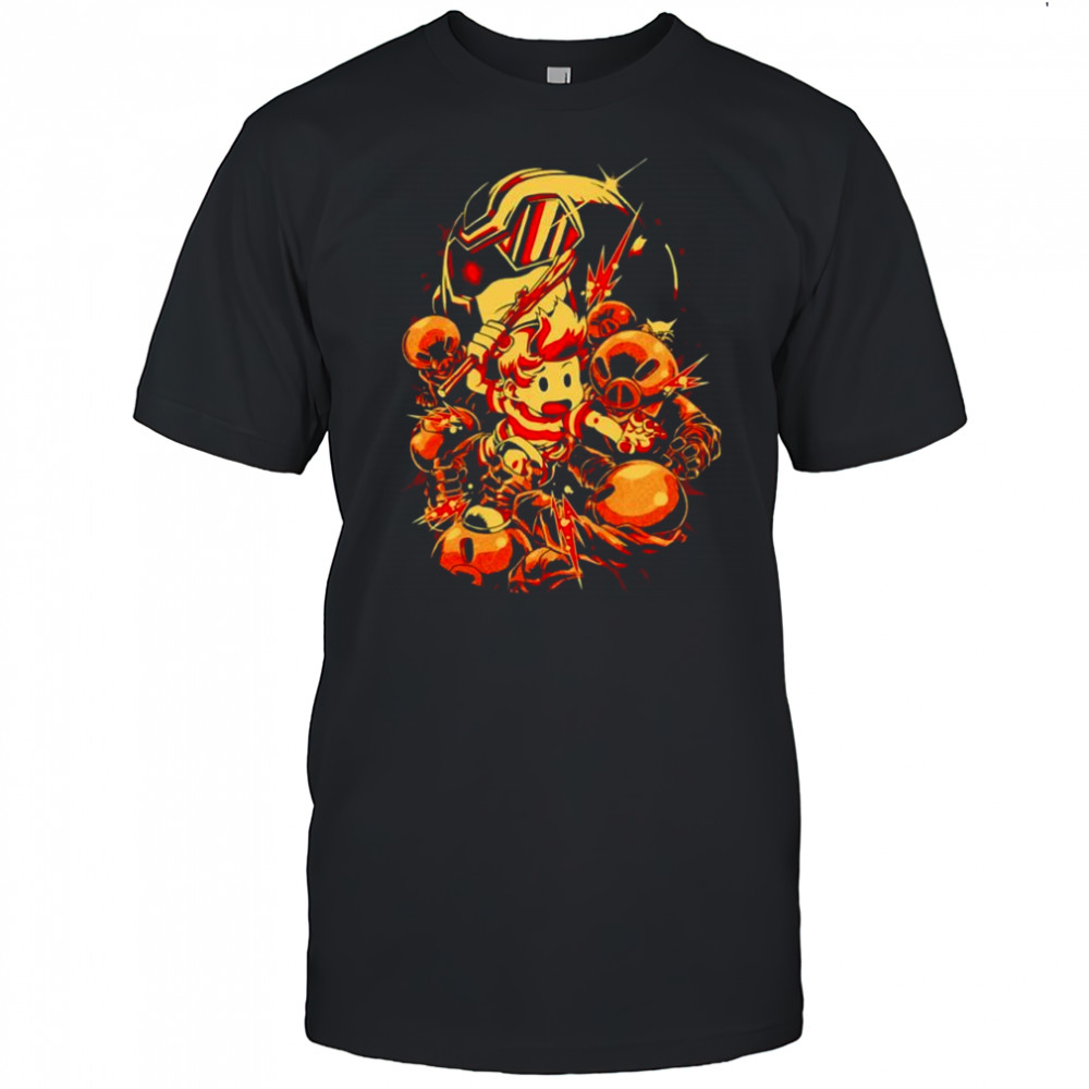Earthbound Hero vs Dark Army cartoon shirt