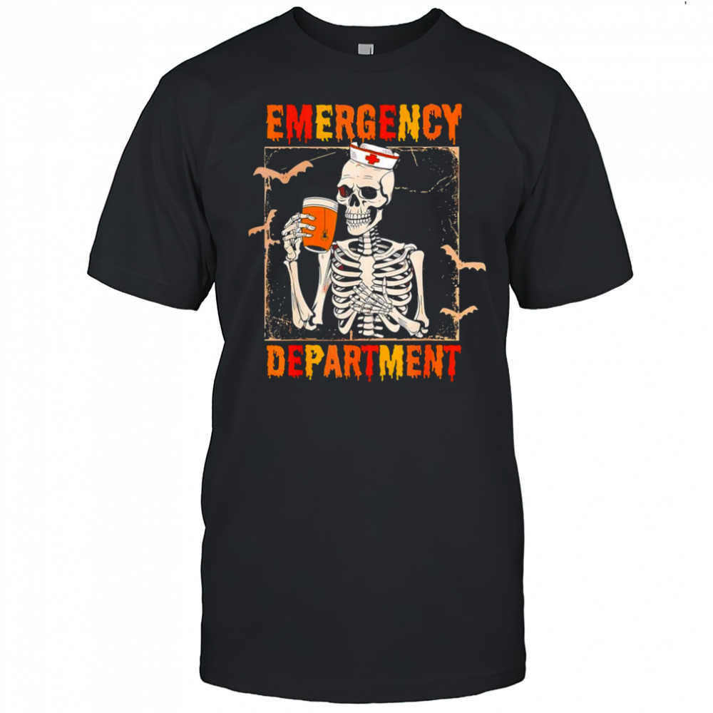 Emergency department skeleton nurse shirt