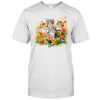 Floral Vintage Aesthetic Painted Kittens Cat Lover Flower shirt