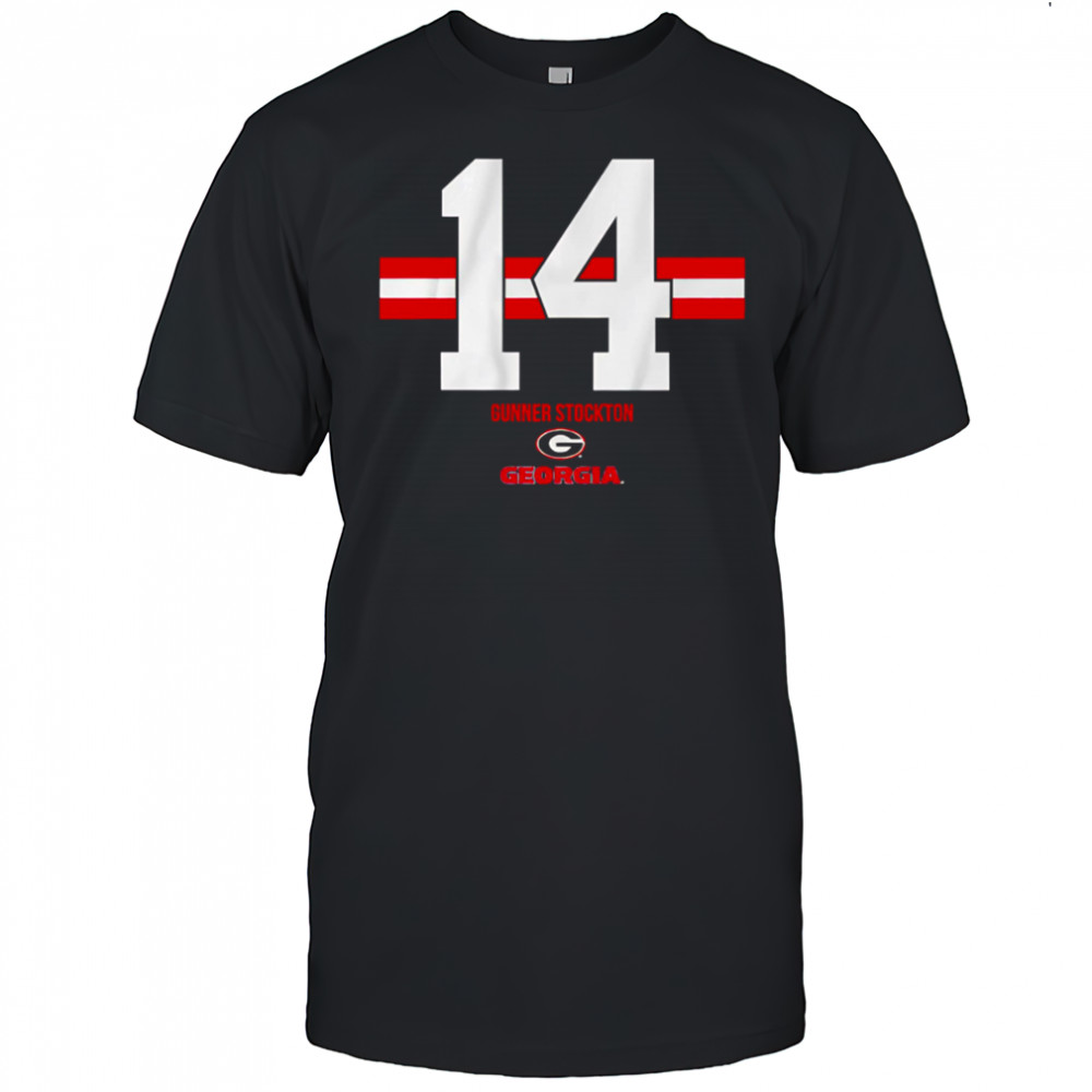 Georgia Football Gunner Stockton Name Number 14 Stripe shirt