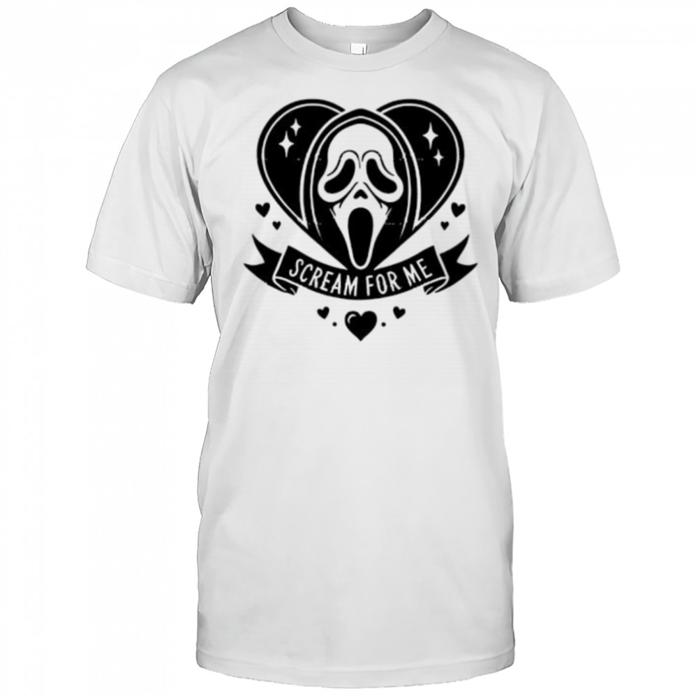 Ghostface Scream For Me Horror Movie Valentine Heart shirt