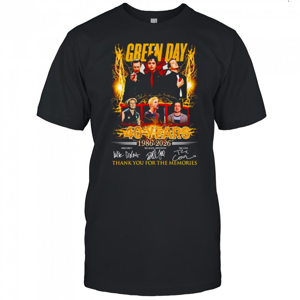 Green Day 40 years 1986 2026 thank you for the memories shirt