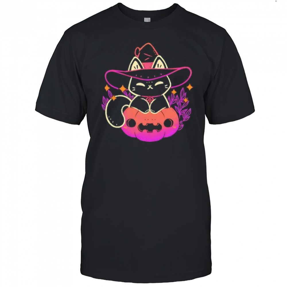 Halloween Cat On Pumpkin cute shirt