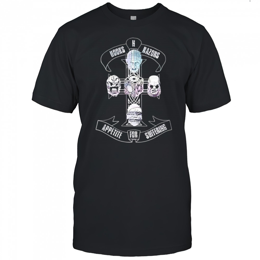 Hellraiser Hooks N Razors appetite for suffering shirt