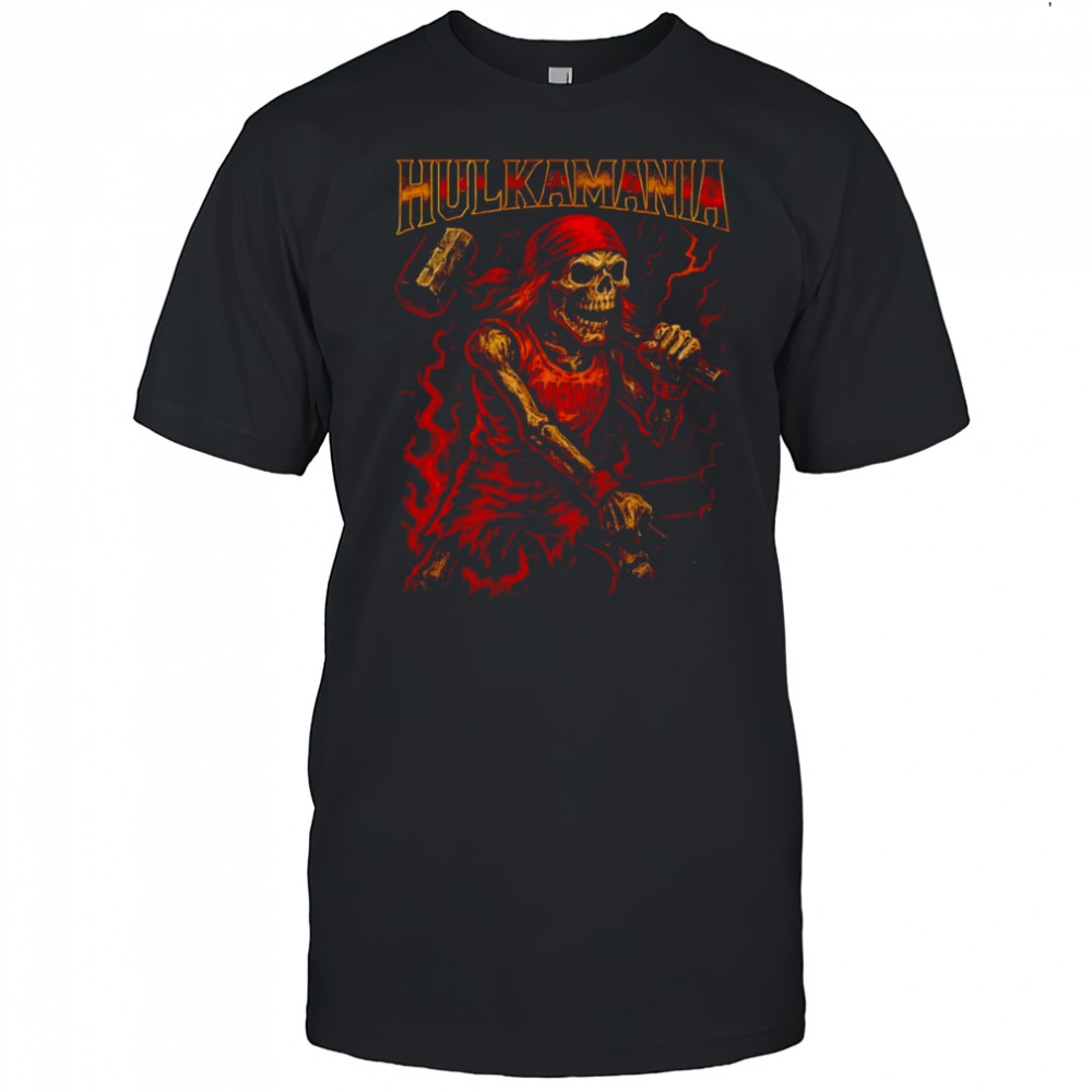 Hulkamania skeleton graphic shirt