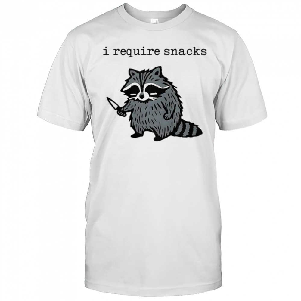I Require Snacks Raccoon Knife T-Shirt