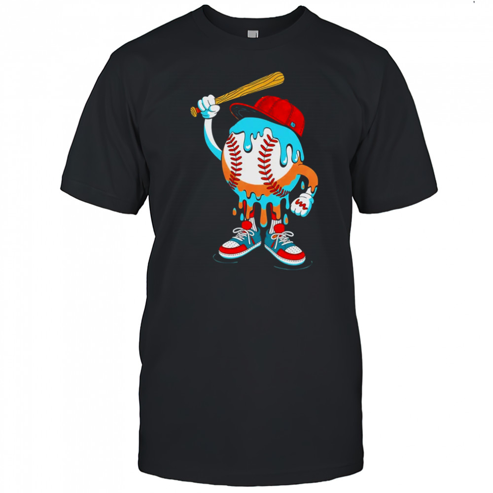 Ice Cream Drip Baseball Spots Baseball Drip For Girls Kids shirt