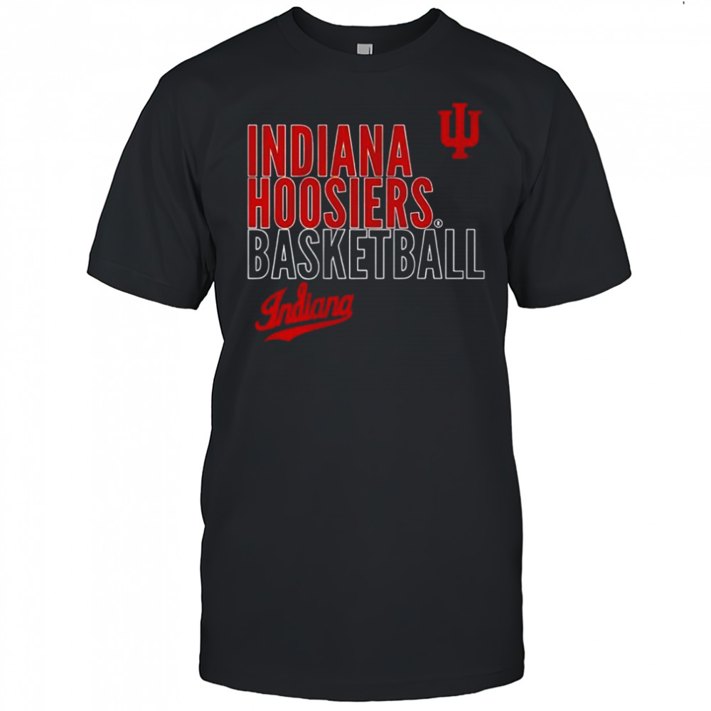 Indiana Hoosiers Basketball Text Logo Overlay T-Shirt