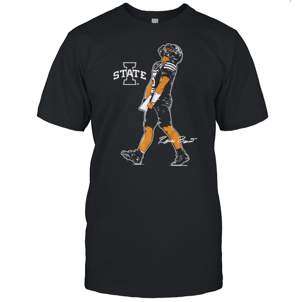 Iowa State football Rocco Becht superstar pose cartoon shirt