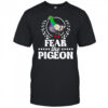 Jack wearing the Fear the Pigeon shirt