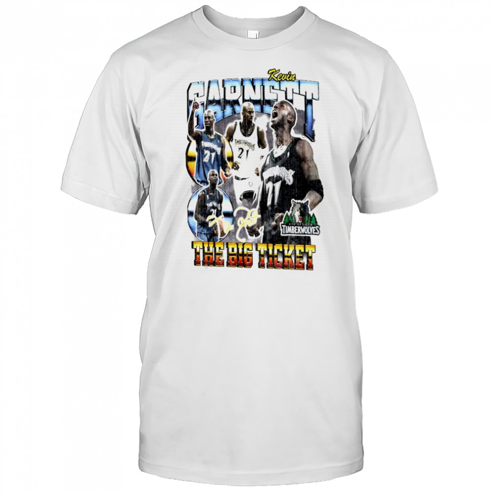 Kevin Garnett Minnesota Timberwolves Hardwood Classics commemorative player collage shirt