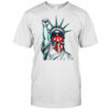Liberty with American flag mask shirt