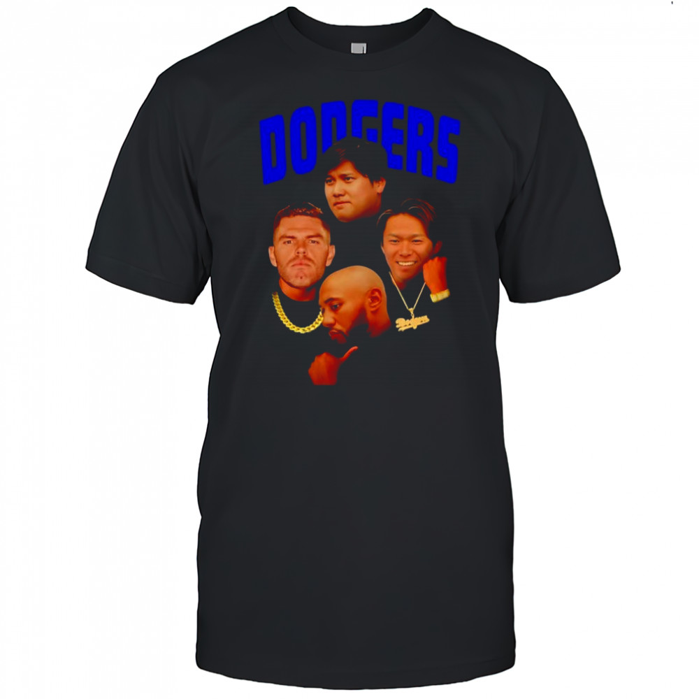 Los Angeles Dodgers baseball row player collage shirt
