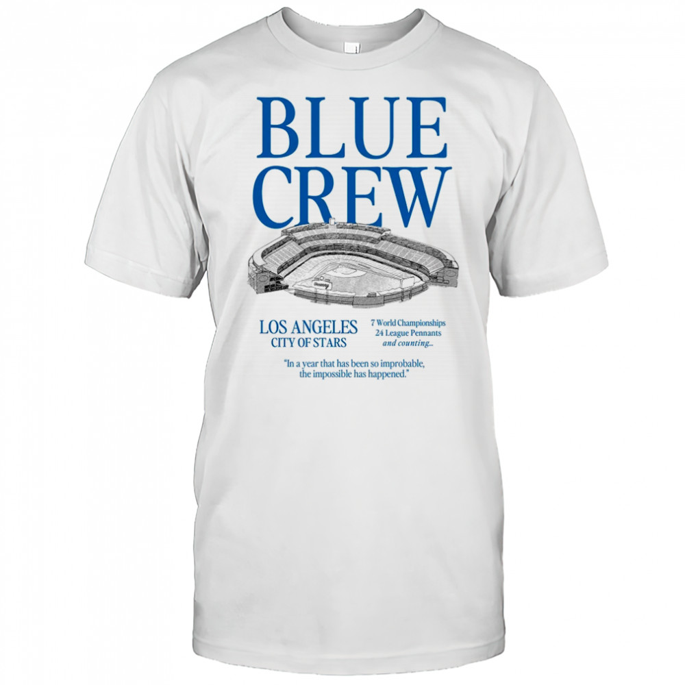Los Angeles Dodgers Blue Crew Unisex Heavyweight T Shirt