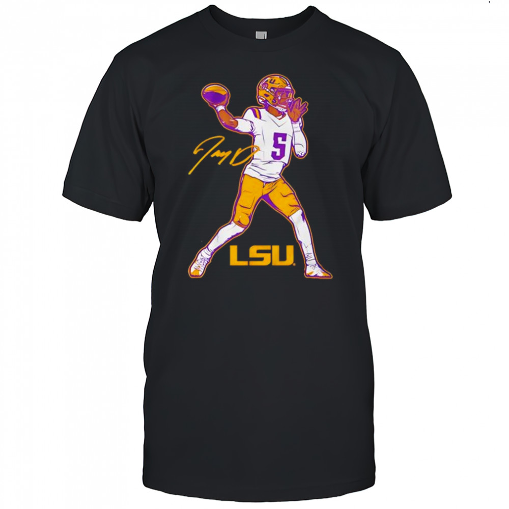 LSU Tigers football Jayden Daniels superstar pose signature shirt