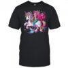Mermaid Riding A Unicorn Girls Women Kids Adults Rainbow shirt