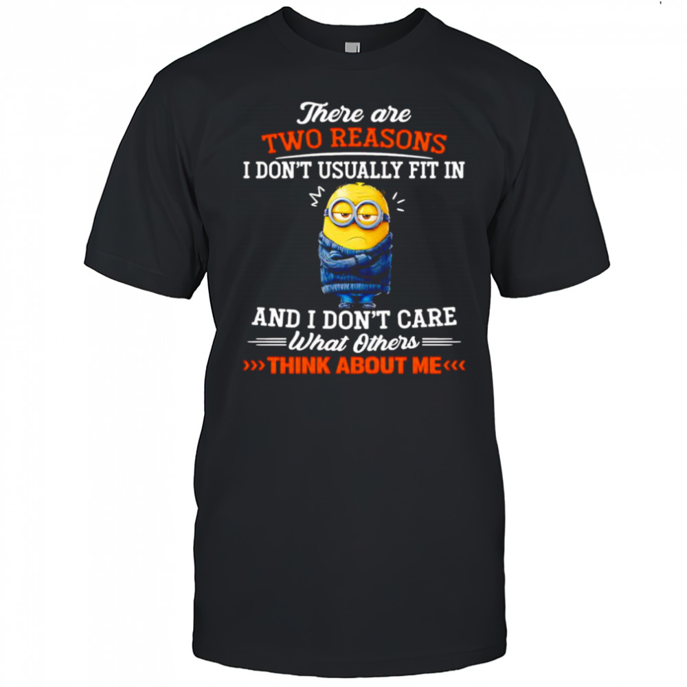 Minion there are two reasons I don’t usually fit in and I don’t care what others think about me shirt