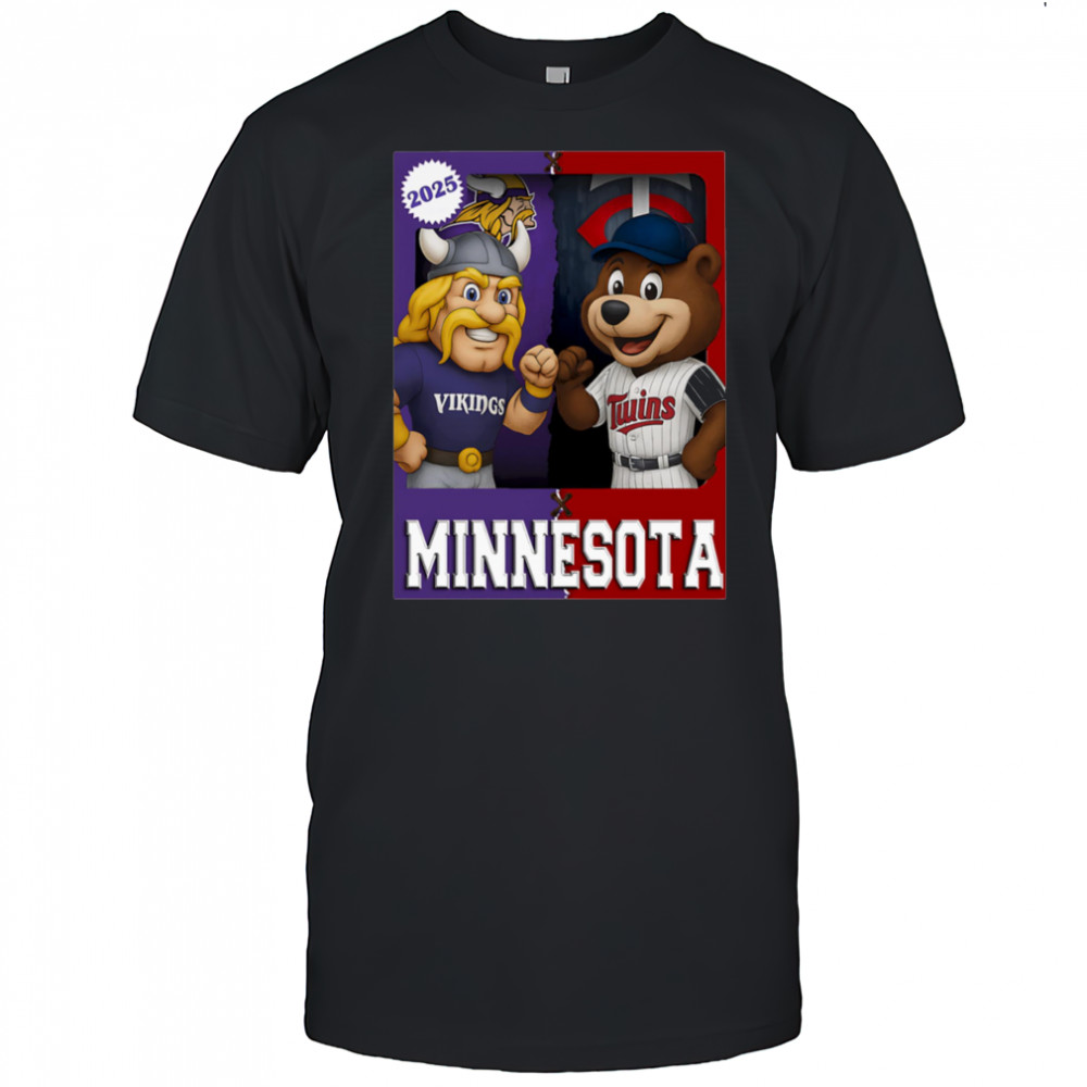 Minnesota Vikings and Minnesota Twins mascot play card shirt