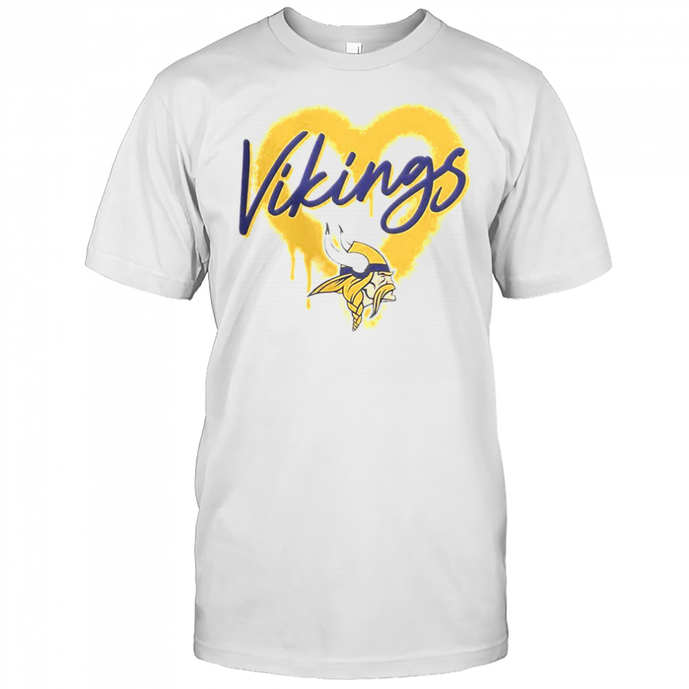 Minnesota Vikings Football Spray Heart T-Shirt