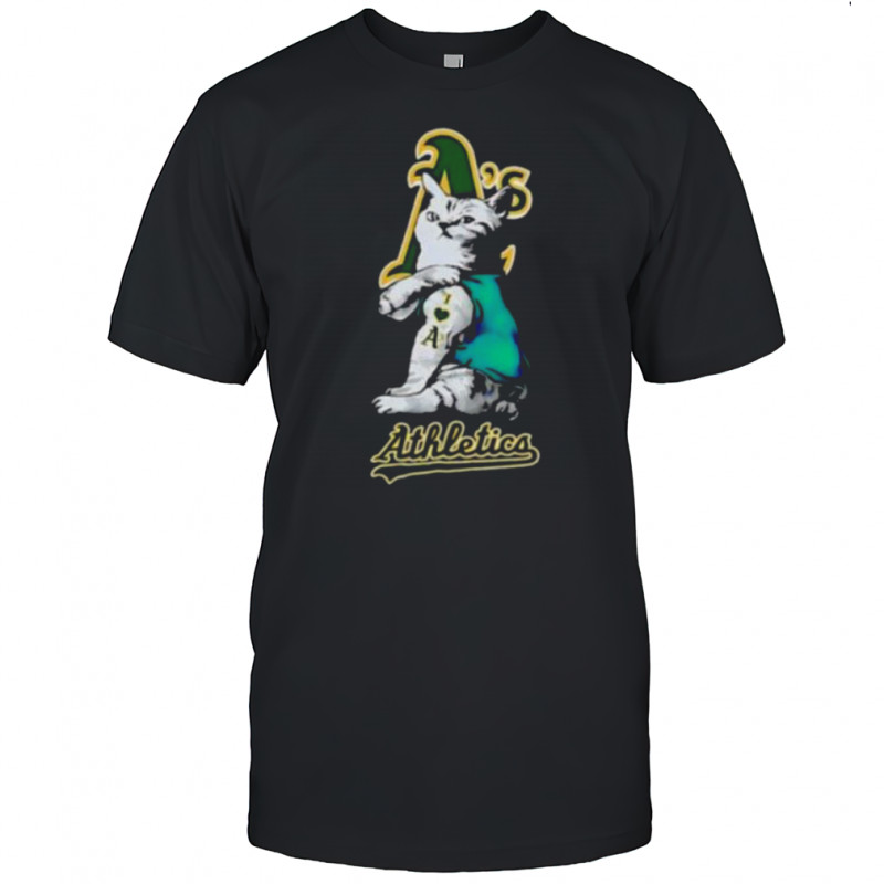 My cat loves Oakland Athletics shirt
