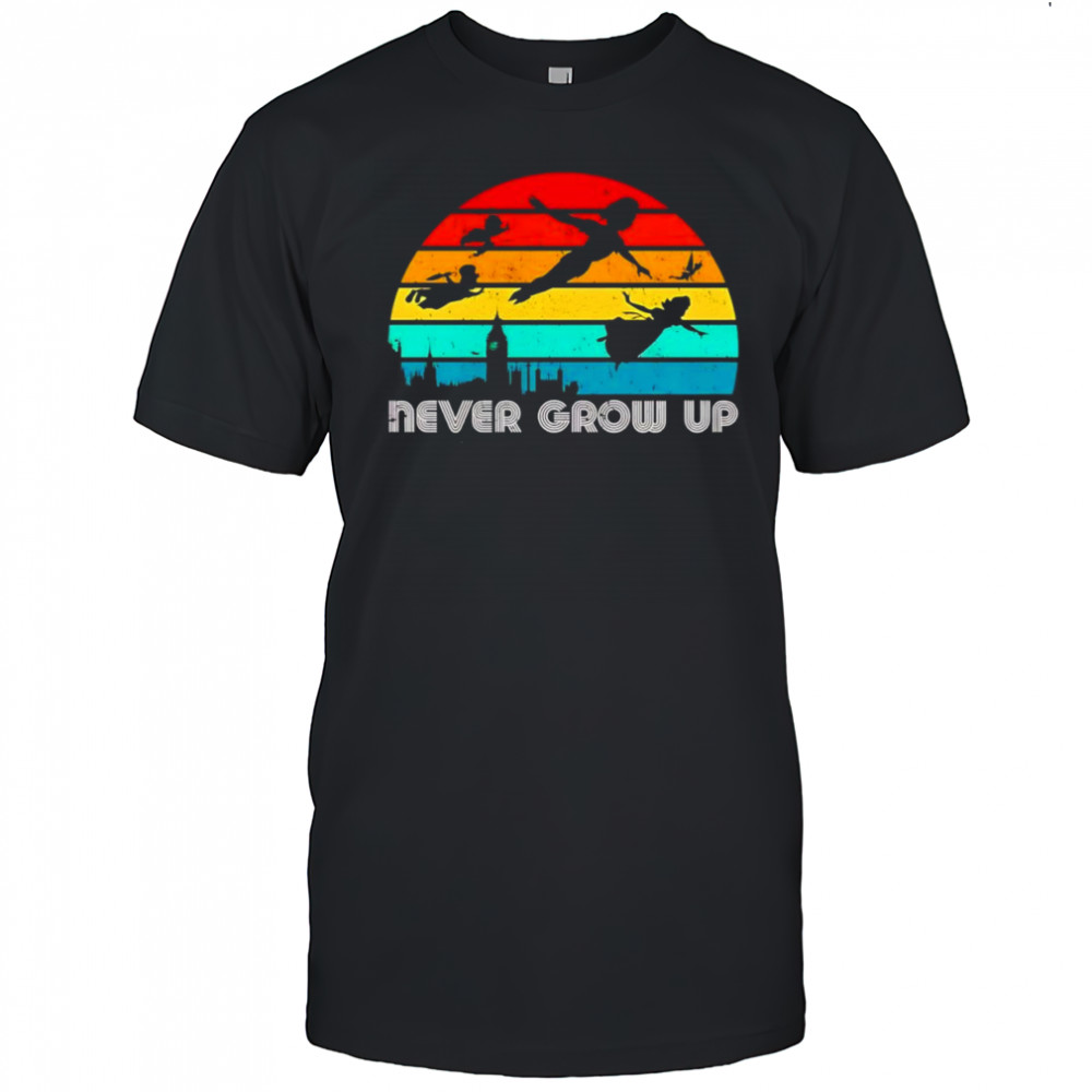 Never grow up Peter Pan silhouette vintage shirt
