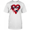 New England Patriots Natural Spray Heart Boxy paint shirt