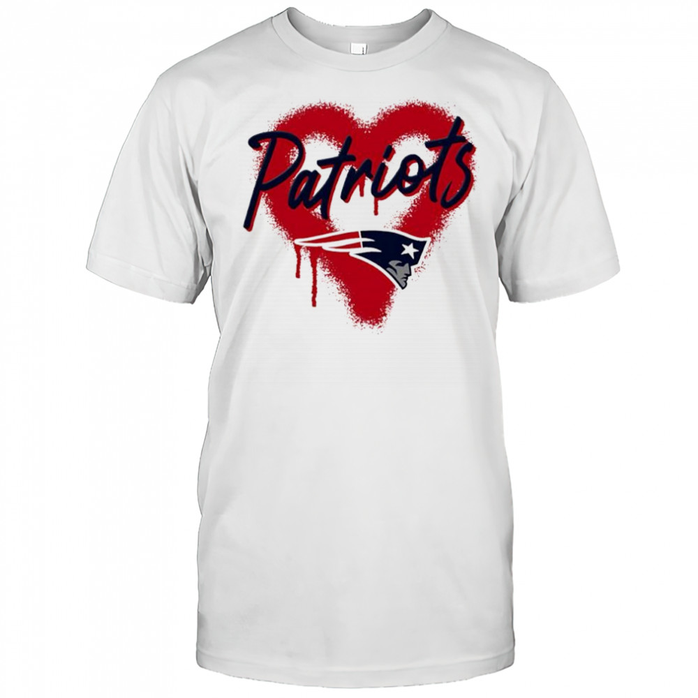 New England Patriots Natural Spray Heart Boxy paint shirt