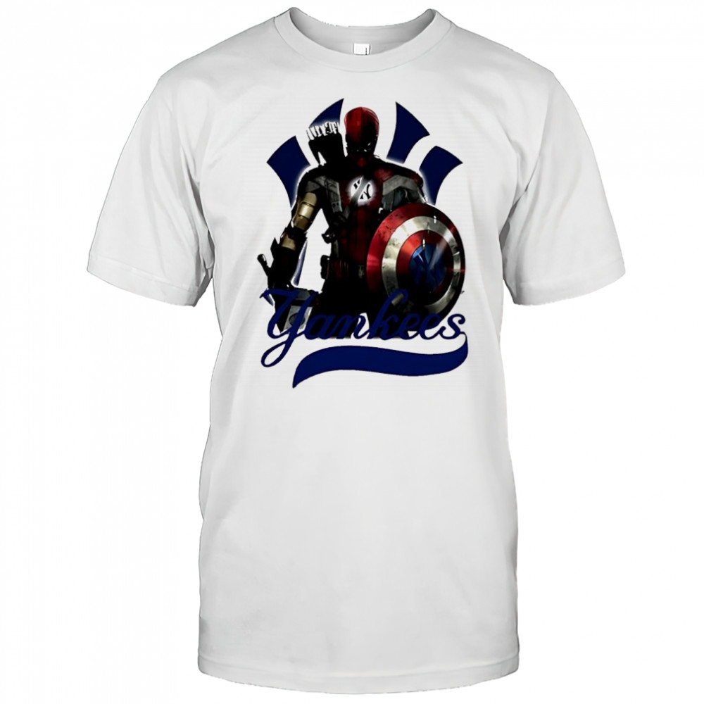New York Yankees Captain America Thor Spider Man Hawkeye Mashups shirt