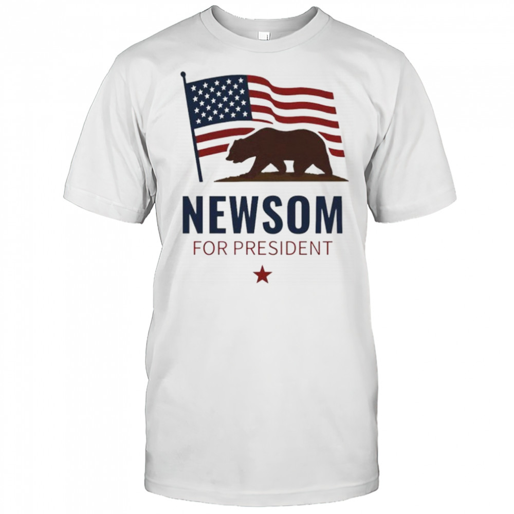 Newsom for President Gavin Newsom 2028 political American flag shirt