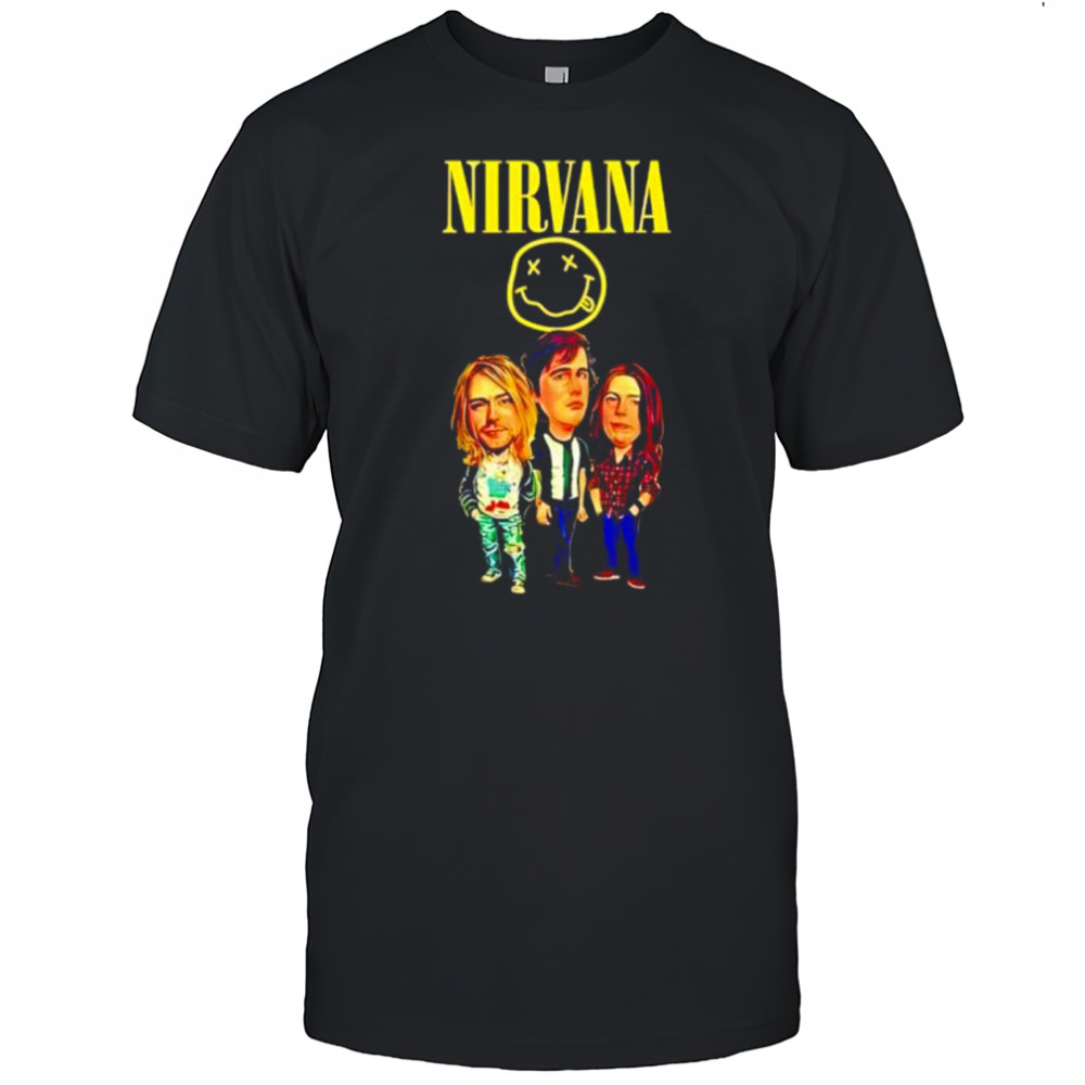 Nirvana Kurt Cobain Black cartoon shirt