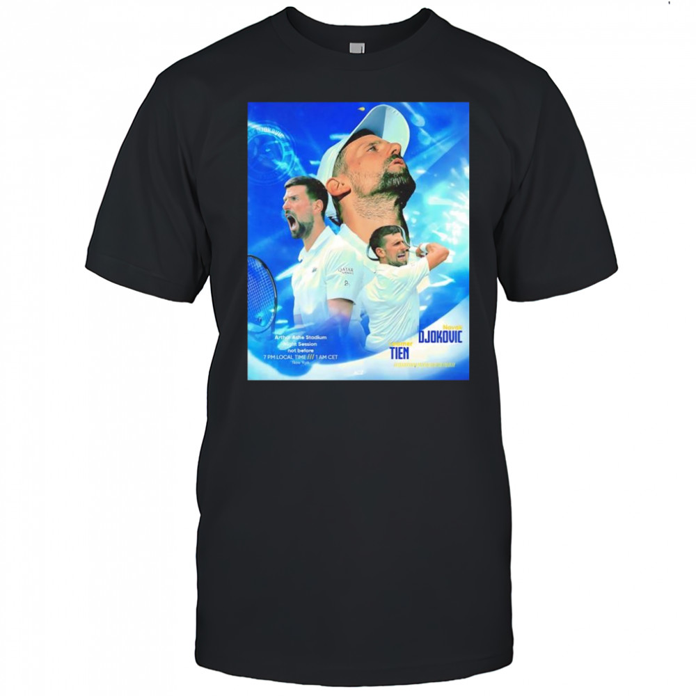 Novak Djokovic US Open tennis matchday graphic shirt