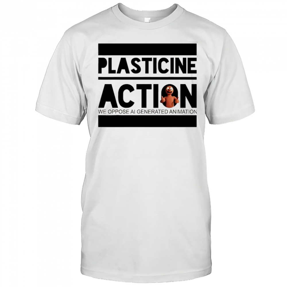 Plasticine Action we oppose AI generated animation shirt